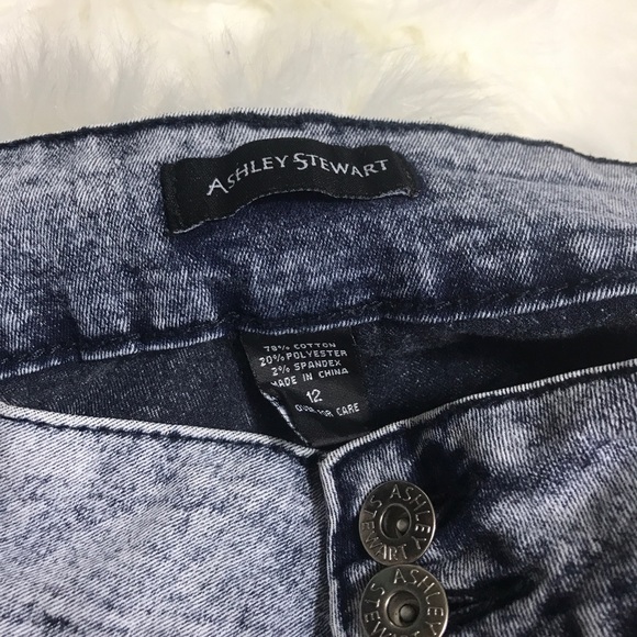 Ashley Stewart blue mineral wash skinny jeans 12 - Picture 3 of 5